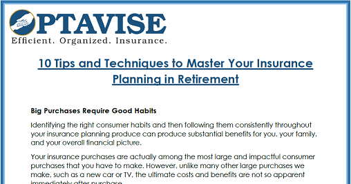 Optavise 10 Tips and Techniques To Master Your Insurance Planning in Retirement